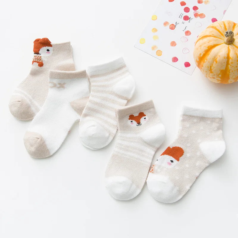 5Pairs/lot 0-2Y Infant Baby Socks Baby Socks for Girls Cotton Toddler Socks